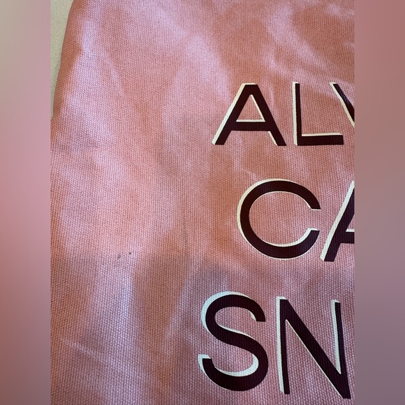 Always Carry Snacks Pink Tote Bag Two Handles - Picture 3 of 10